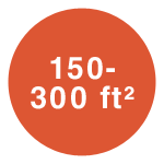 150-300 sq. ft.