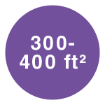 300-400 sq. ft.